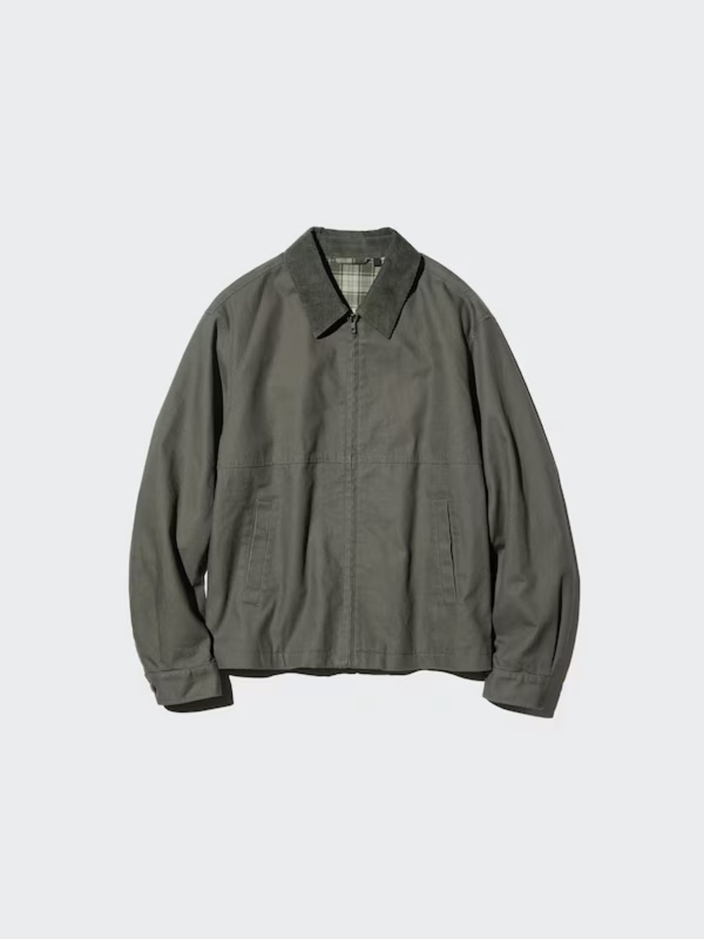 Uniqlo Zip-Up Short Blouson Jacket- Olive- Size S